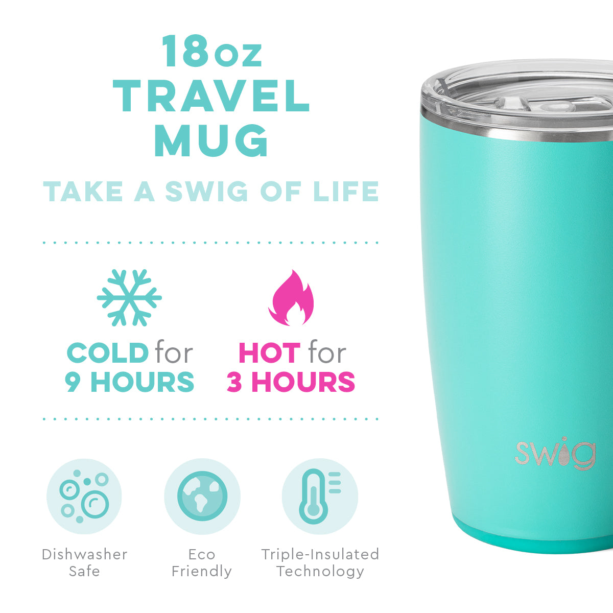 Swig : Shimmer Aquamarine Travel Mug (18oz)